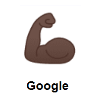 Flexed Biceps: Dark Skin Tone on Google Android