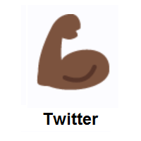 Flexed Biceps: Dark Skin Tone on Twitter Twemoji