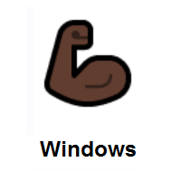 Flexed Biceps: Dark Skin Tone on Microsoft Windows