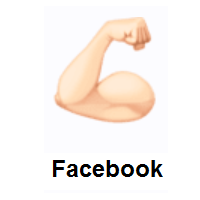 Flexed Biceps: Light Skin Tone on Facebook