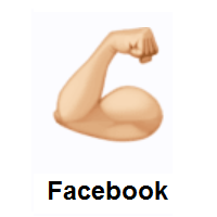 Flexed Biceps: Medium-Light Skin Tone on Facebook