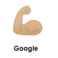Flexed Biceps: Medium-Light Skin Tone on Google Android