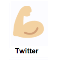 Flexed Biceps: Medium-Light Skin Tone on Twitter Twemoji