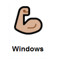 Flexed Biceps: Medium-Light Skin Tone on Microsoft Windows