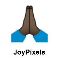 Folded Hands: Dark Skin Tone on JoyPixels