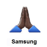 Folded Hands: Dark Skin Tone on Samsung