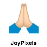 Folded Hands: Light Skin Tone on JoyPixels