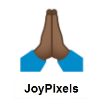 Folded Hands: Medium-Dark Skin Tone on JoyPixels