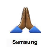Folded Hands: Medium-Dark Skin Tone on Samsung