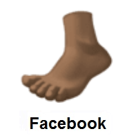 Foot: Dark Skin Tone on Facebook