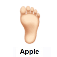 Foot: Light Skin Tone on Apple iOS