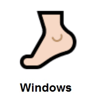 Foot: Light Skin Tone on Microsoft Windows