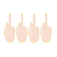 Four Times Middle Finger: Light Skin Tone