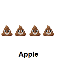 Four Times Pile of Poo on Apple iOS
