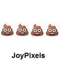 Four Times Pile of Poo on JoyPixels