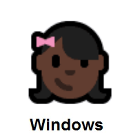 Girl: Dark Skin Tone on Microsoft Windows