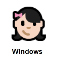 Girl: Light Skin Tone on Microsoft Windows