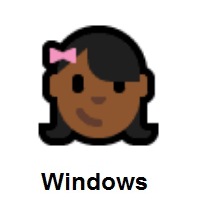 Girl: Medium-Dark Skin Tone on Microsoft Windows