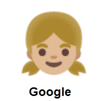 Girl: Medium-Light Skin Tone on Google Android