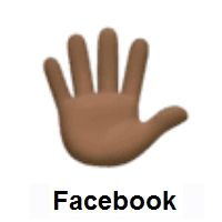 Hand With Fingers Splayed: Dark Skin Tone on Facebook
