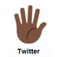 Hand With Fingers Splayed: Dark Skin Tone on Twitter Twemoji