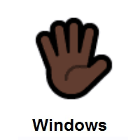 Hand With Fingers Splayed: Dark Skin Tone on Microsoft Windows