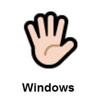 Hand With Fingers Splayed: Light Skin Tone on Microsoft Windows