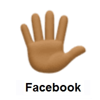 Hand With Fingers Splayed: Medium-Dark Skin Tone on Facebook