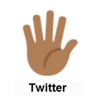Hand With Fingers Splayed: Medium-Dark Skin Tone on Twitter Twemoji