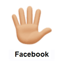 Hand With Fingers Splayed: Medium-Light Skin Tone on Facebook