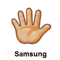 Hand With Fingers Splayed: Medium-Light Skin Tone on Samsung