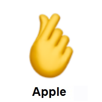 Hand with Index Finger and Thumb Crossed on Apple iOS