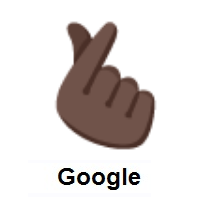 Hand with Index Finger and Thumb Crossed: Dark Skin Tone on Google Android