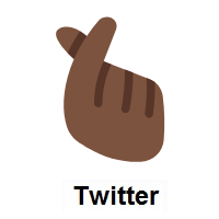Hand with Index Finger and Thumb Crossed: Dark Skin Tone on Twitter Twemoji