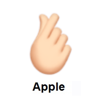 Hand with Index Finger and Thumb Crossed: Light Skin Tone on Apple iOS