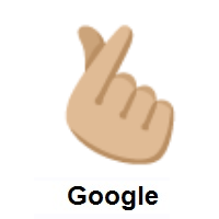 Hand with Index Finger and Thumb Crossed: Medium-Light Skin Tone on Google Android