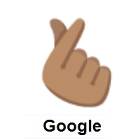 Hand with Index Finger and Thumb Crossed: Medium Skin Tone on Google Android