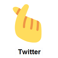 Hand with Index Finger and Thumb Crossed on Twitter Twemoji