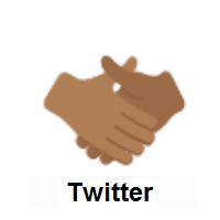Handshake: Medium-Dark Skin Tone on Twitter Twemoji
