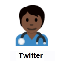 Health Worker: Dark Skin Tone on Twitter Twemoji