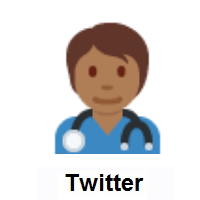 Health Worker: Medium-Dark Skin Tone on Twitter Twemoji