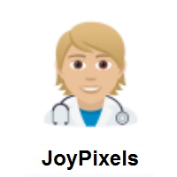 Health Worker: Medium-Light Skin Tone on JoyPixels