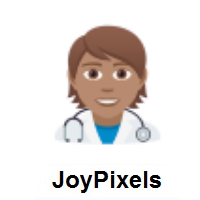 Health Worker: Medium Skin Tone on JoyPixels