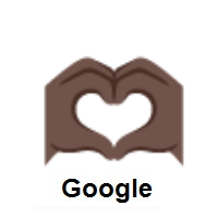 Heart Hands: Dark Skin Tone on Google Android