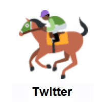 Horse Racing: Dark Skin Tone on Twitter Twemoji