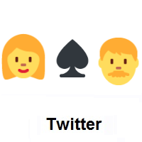 I Hate You: Woman, Spade Suit, Man on Twitter Twemoji