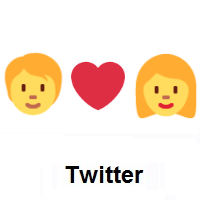 I Love You: Person, Red Heart, Woman on Twitter Twemoji