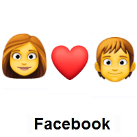 I Love You: Woman, Red Heart, Person on Facebook