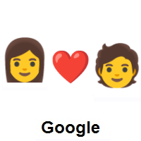 I Love You: Woman, Red Heart, Person on Google Android