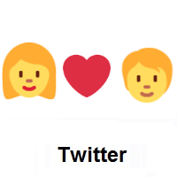 I Love You: Woman, Red Heart, Person on Twitter Twemoji